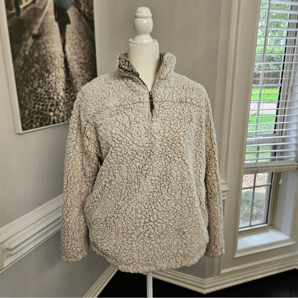 Nordstrom Thread & Suppy Women's Sherpa Fleece 1/4 Zip Pullover Size S